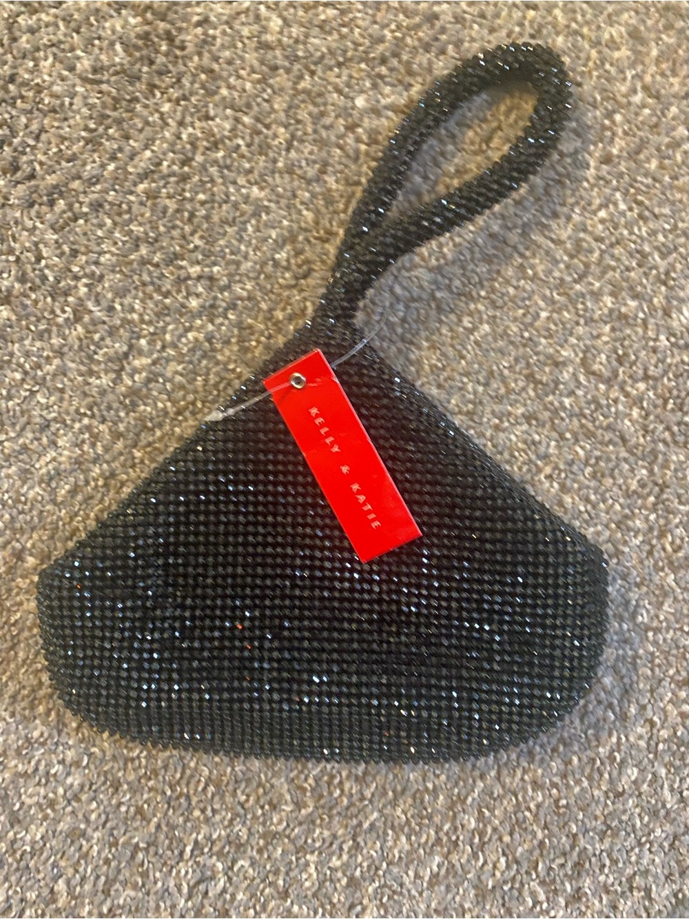 Kelly & Katie Black Staci  Beaded Wristlet